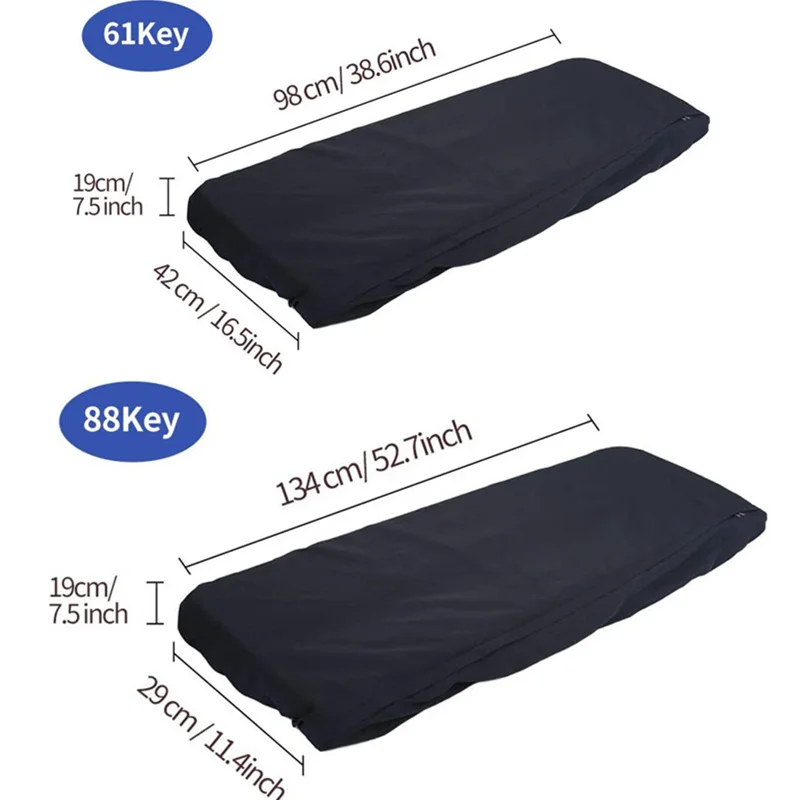 Cubiertas de teclado de Piano de 61/88 teclas, cubiertas impermeables plegables a prueba de polvo estirables, con cierre de cordón - imagen 2
