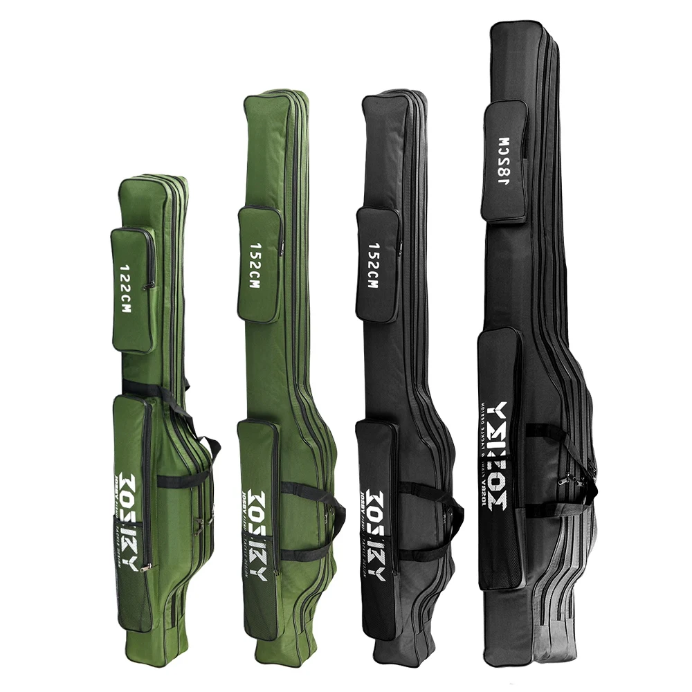 Porta caña de pescar plegable portátil, carrete de caña de pescar, herramientas, bolsa de almacenamiento, estuche de 122cm / 152cm / 182cm