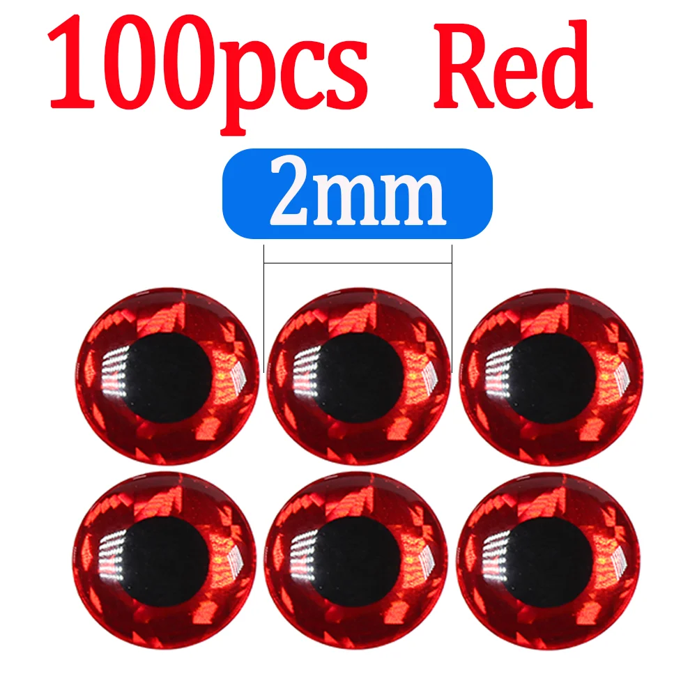 100pcs Red 2mm