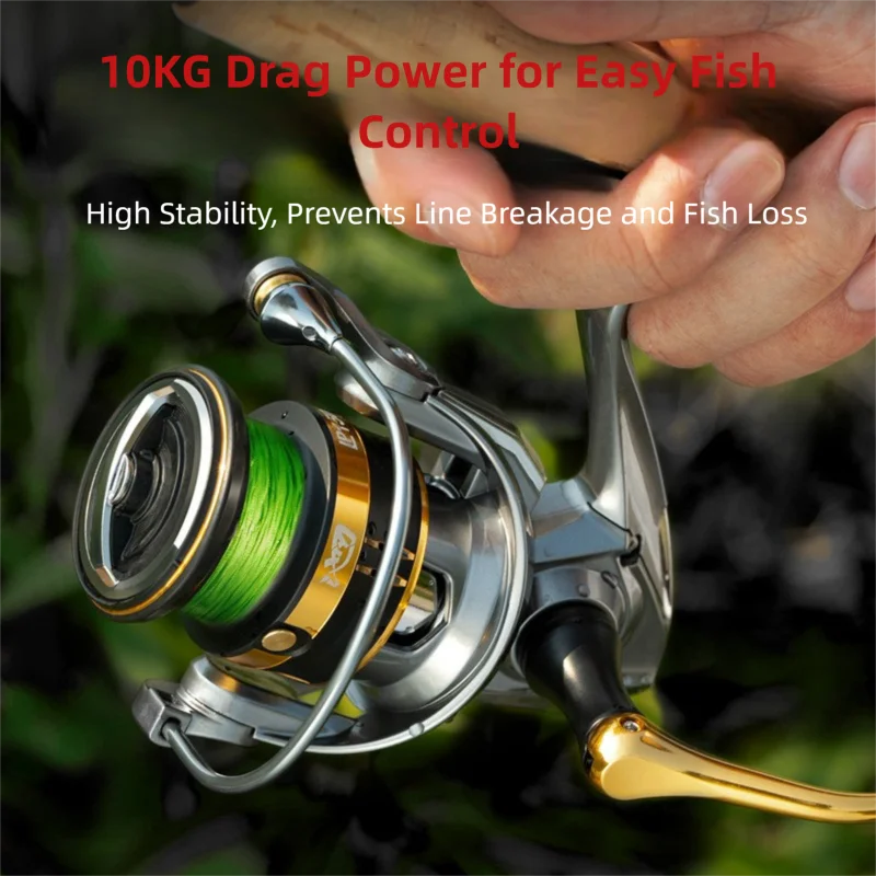 Carretes de pesca de carbono CHILENT LP2000/2500X, relación de engranaje 5,2: 1, arrastre máximo, carrete giratorio de Metal de 10KG para agua dulce y salada - imagen 3