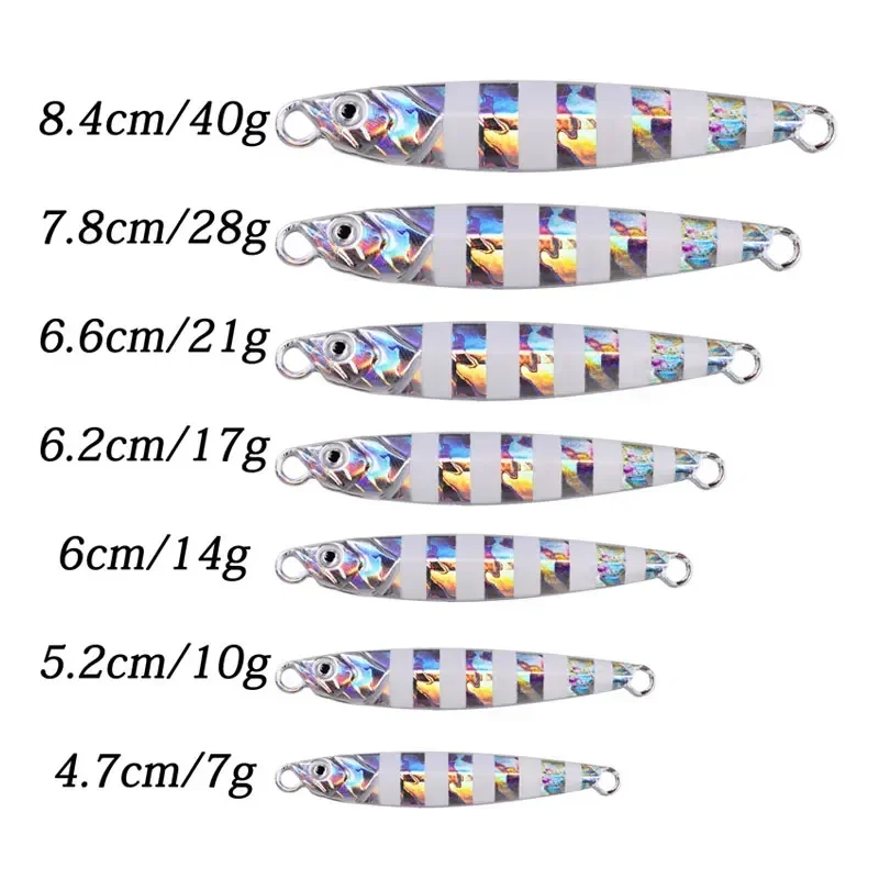 Señuelos tipo cuchara de plantilla fundida de Metal, 40g, 28g, 21g, 14g, 10g, 7g, Jigging, pez, lubina, señuelo de pesca, aparejos de cebo Artificial, 1 Uds. - imagen 3