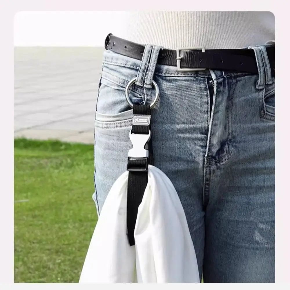 Útil bolso Clip correa de equipaje agregar bolsa pinza mosquetón redondo soporte para maletero llavero maletas cinturón al aire libre - imagen 2