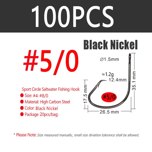 100pcs Size5I0 Black