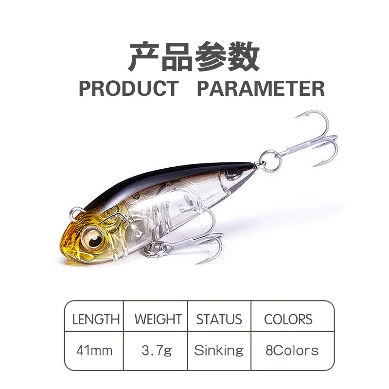 1 Uds Mini Minnow Señuelos de Pesca Wobblers 41mm 3,7g hundimiento cebo duro de plástico Artificial Crankbait Jerkbait Pesca aparejos de lubina - imagen 3