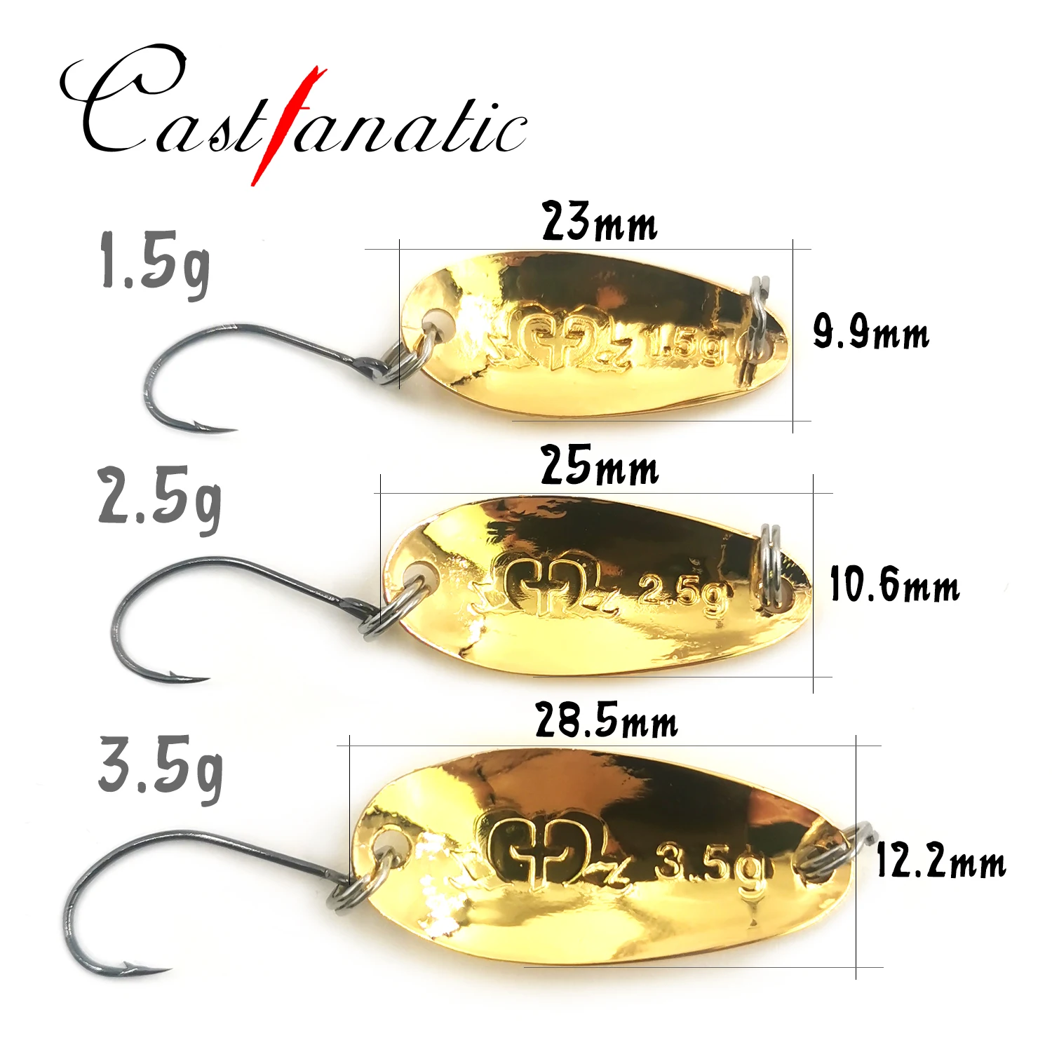 Castfanatic ZMZ cuchara de trucha de cobre 1,5g2,5g3,5g Wobbler cebo corriente accesorios de pesca aparejos para perca Zander tipo de pez - imagen 5