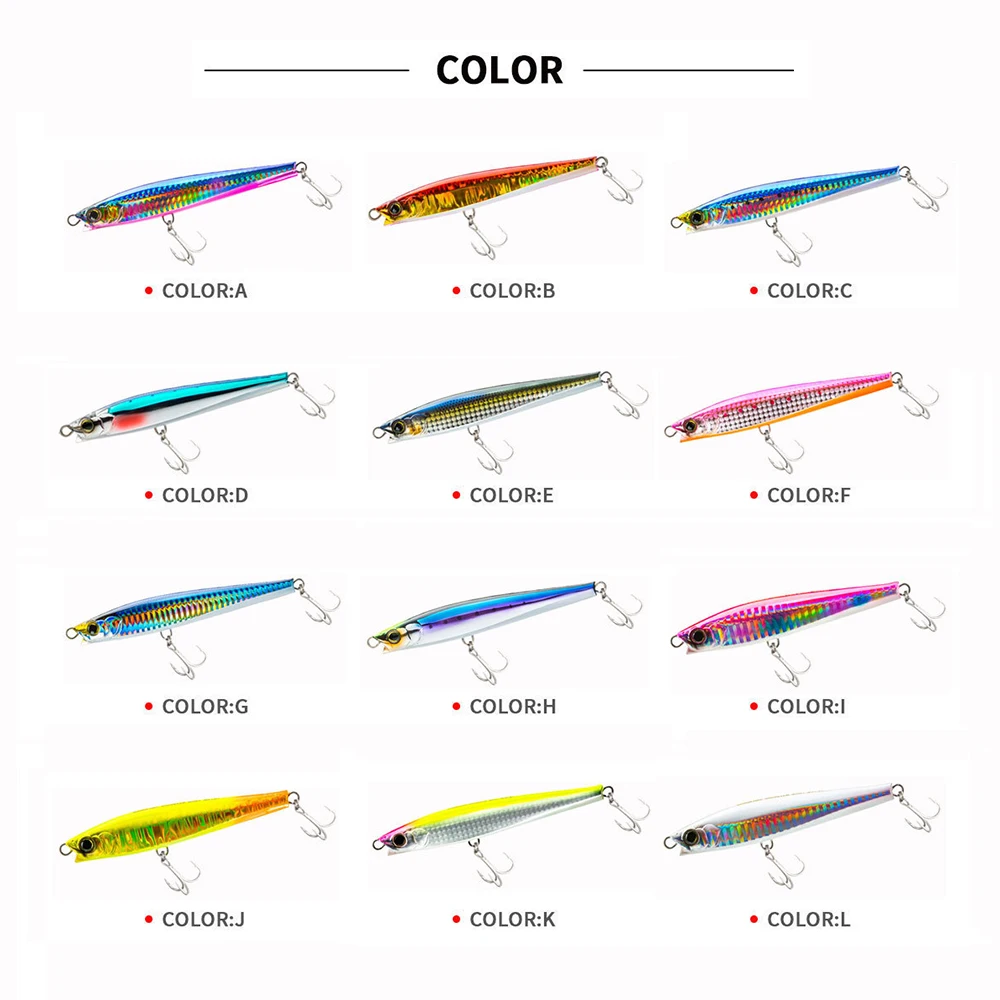 Señuelo de pesca Minnow Wobbler Monster Shot 110S, lápiz de hundimiento de fundición larga, Jerkbait, cebo duro Artificial, cebo de pesca en el océano, 11cm, 50g - imagen 4