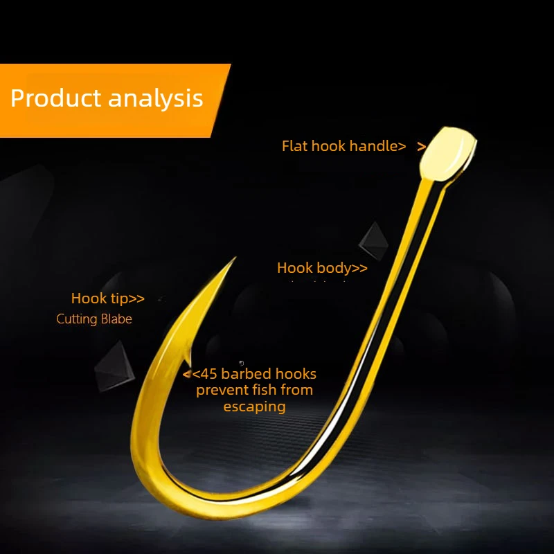 200 Uds. Anzuelo De Pesca Iseni a granel, anzuelos negros dorados, equipo De anzuelo con púas, accesorios al por mayor, artículo De Pesca De carpa - imagen 2