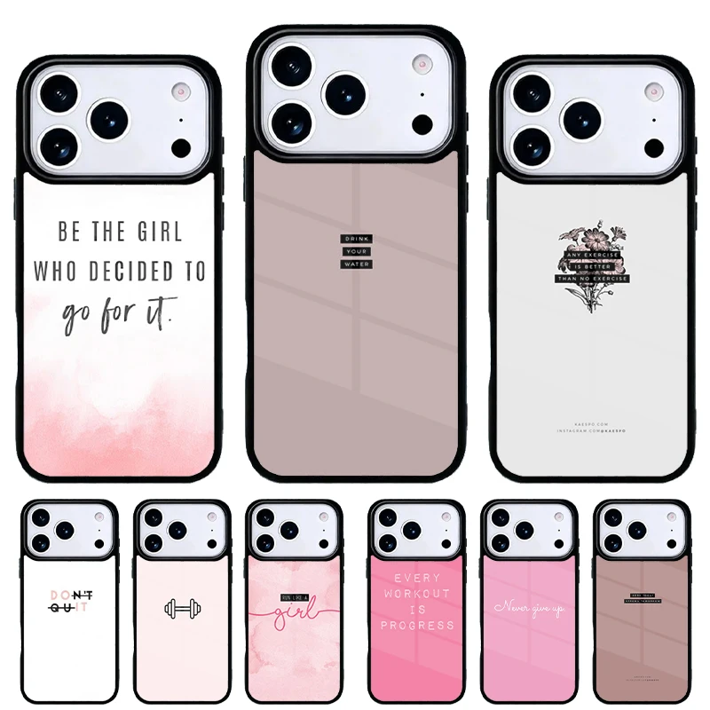 Funda fitness para iPhone 17 Pro Max – Carcasa trasera con diseño de chica