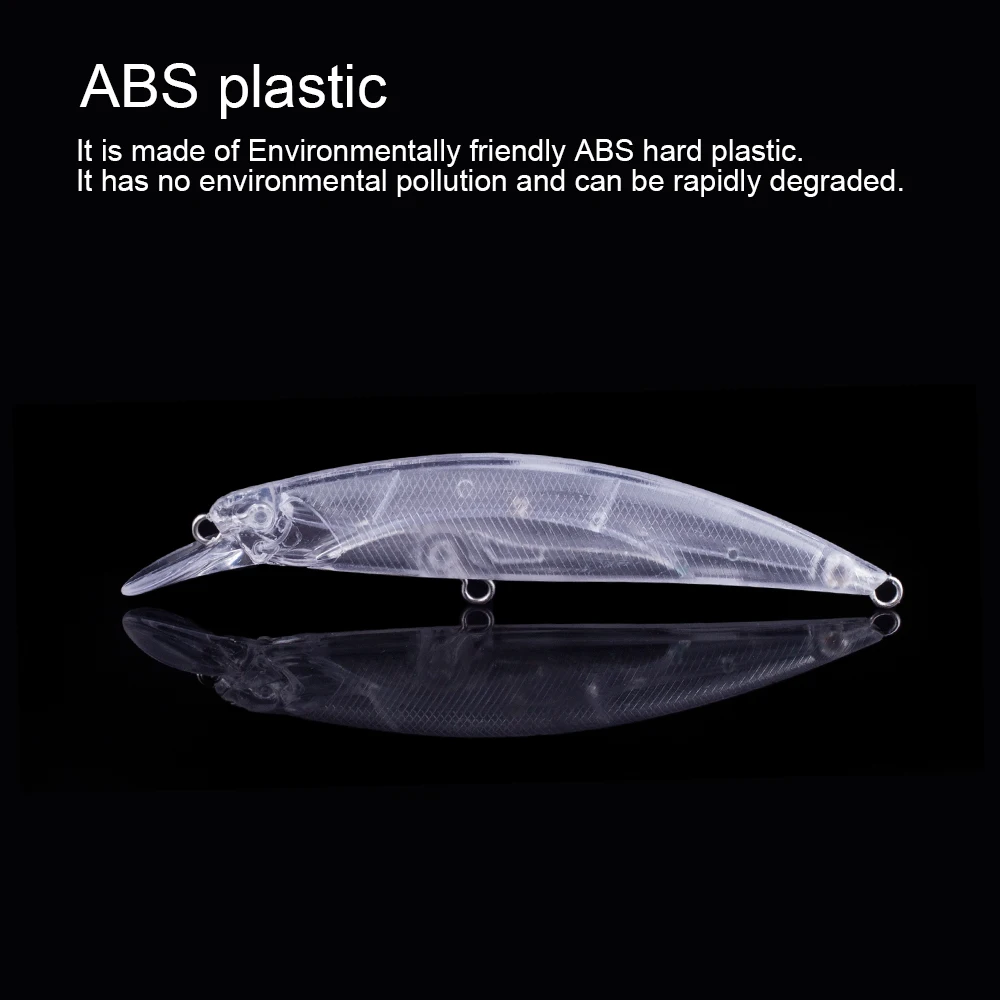 Hanlin-señuelo de pesca en blanco, cebo Crankbait Jerkbait que se hunde, Wobbler, Minnow, sonajeros, lápiz, aparejos de lubina sin pintar, 10/20 piezas, 11CM, 14G - imagen 5