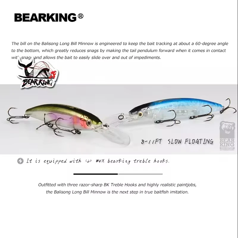 Crankbait M132 Bearking – Cebo duro láser 13 cm, ojos 3D, buceo 2,5‑ - imagen 2