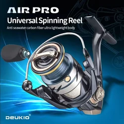 DEUKIO nuevo carrete de pesca 5,2: 1 potencia de arrastre máxima 18 libras carrete de aluminio alarma de pescado carrete giratorio para agua dulce y salada