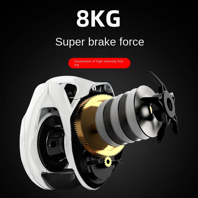 Carrete de pesca equipado con 8Kg de potencia de frenado, salida de cerámica, engranaje de alta velocidad, ruedas ultraligeras, señuelo de pesca de carpa - imagen 5
