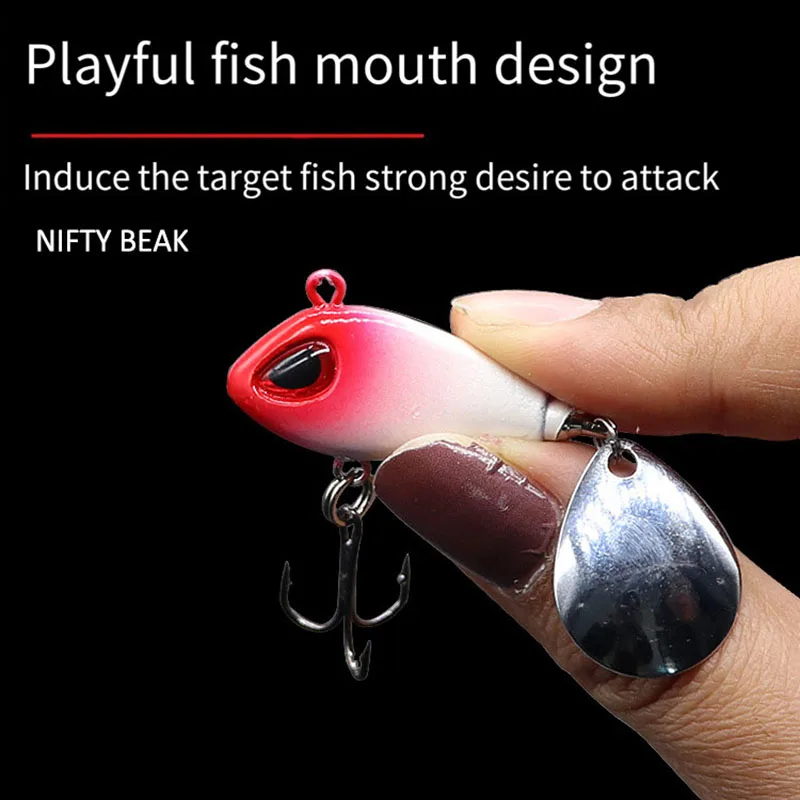 Mini señuelo de pesca de Metal VIB con cuchara, 6G, 10g, 17g, 25g, 2cm, aparejos de pesca, Pin Crankbait, vibración, Spinner, hundimiento, cebo Artificial - imagen 5