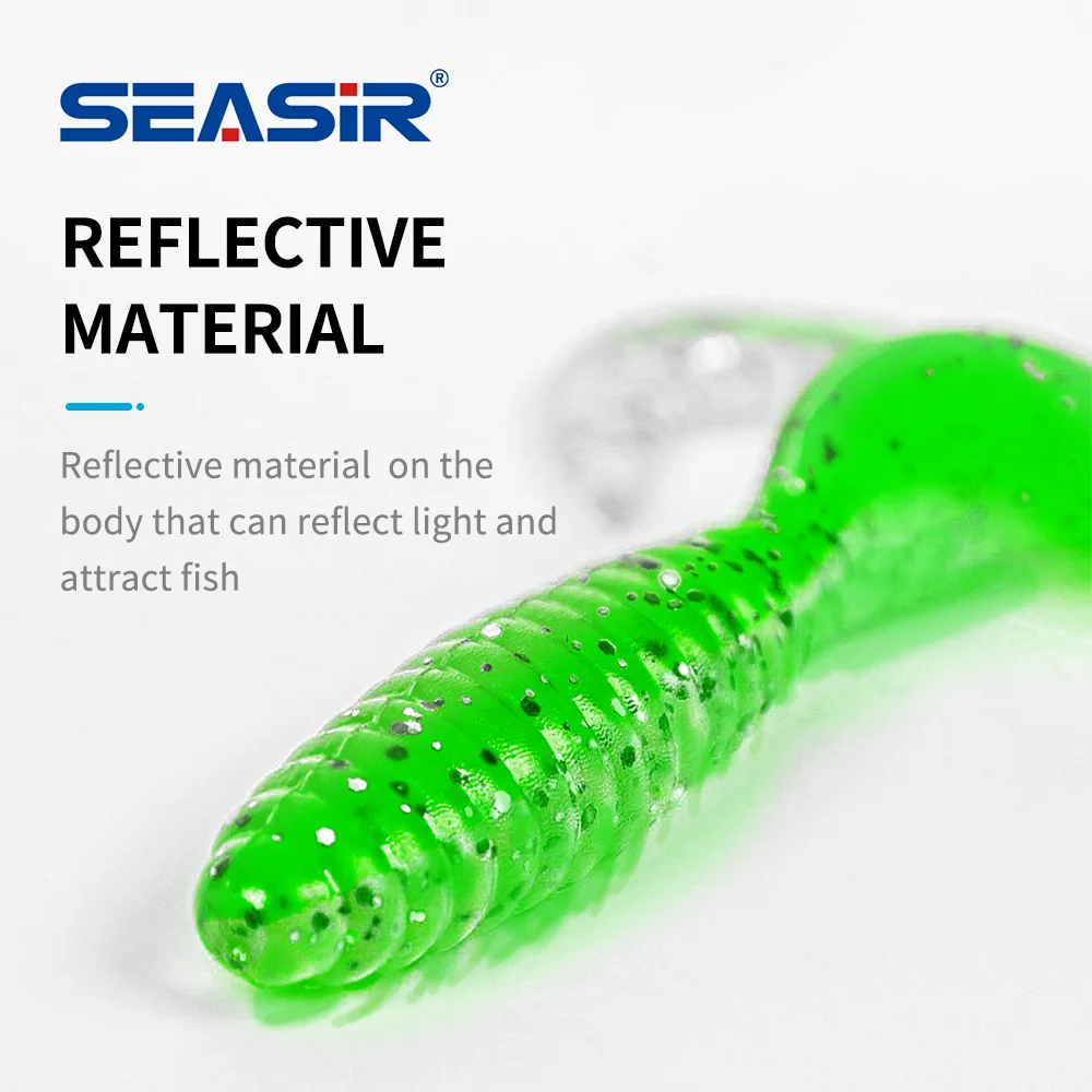 SEASIR 5 piezas de cebo de silicona de fondo curvo, 65mm, 2,5g, Señuelos de Pesca artificiales, cebo blando, equipo de pesca - imagen 3