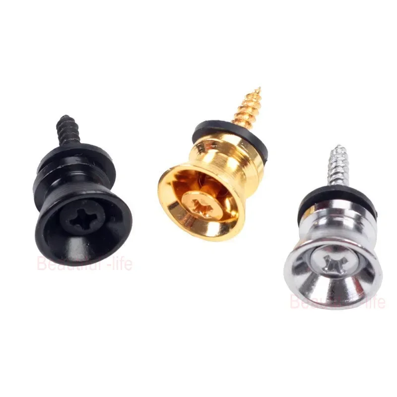 2 unids/set correa de guitarra bloqueo clavijas Pin Metal extremo correa botón acústico clásico bajo guitarra ukelele accesorios de guitarra - imagen 4