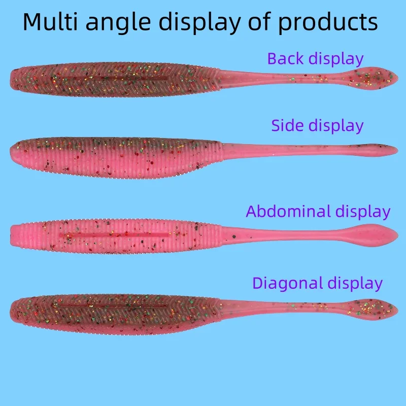 SWOLFY-señuelo de pesca con forma de gusano, cebo blando de 75mm/95mm/115mm, con cola recta de sal, 5 piezas - imagen 5
