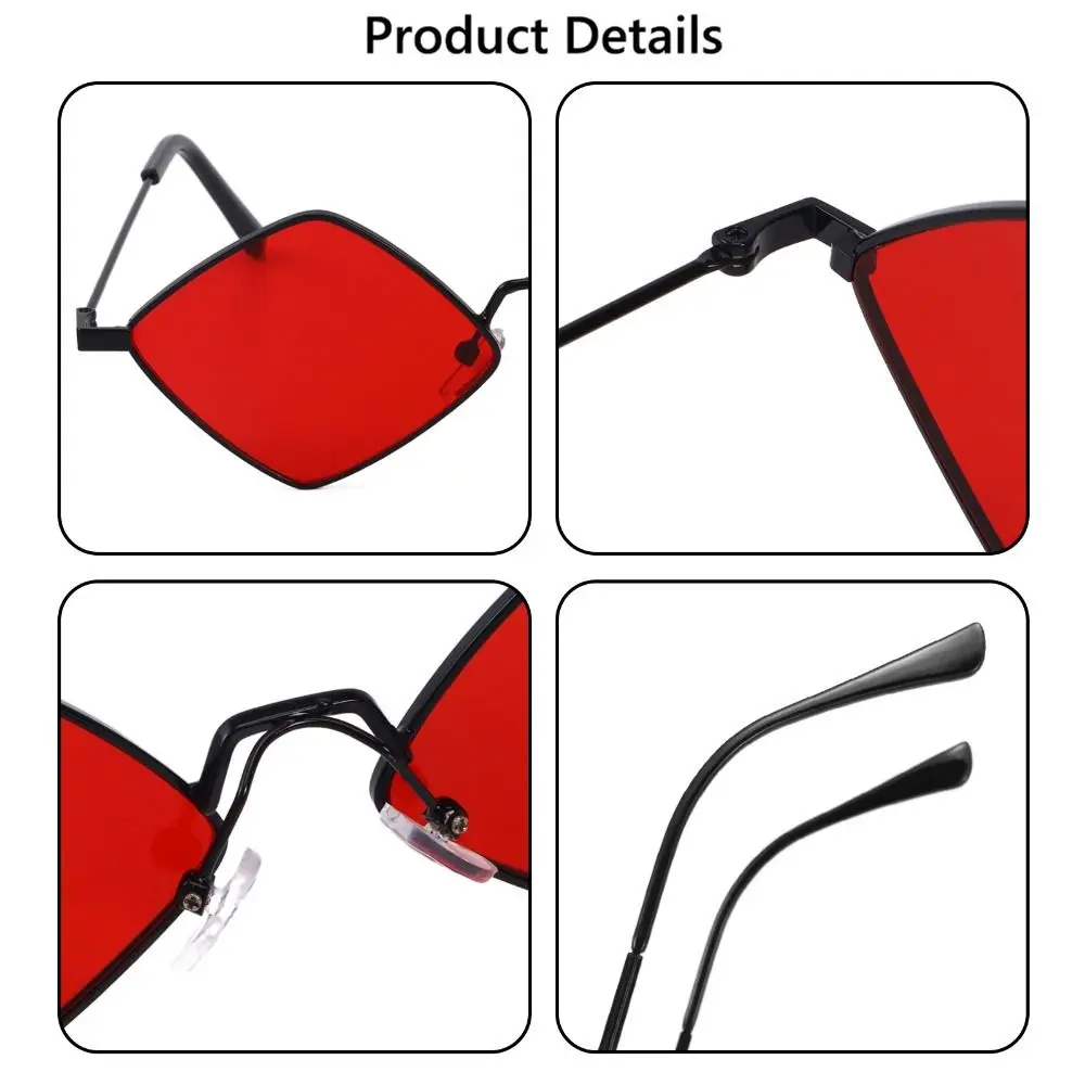 Gafas de sol con marco cuadrilateral para hombre y mujer, lentes de sol con forma de diamante, película de protección UV de Metal, a la moda - imagen 2