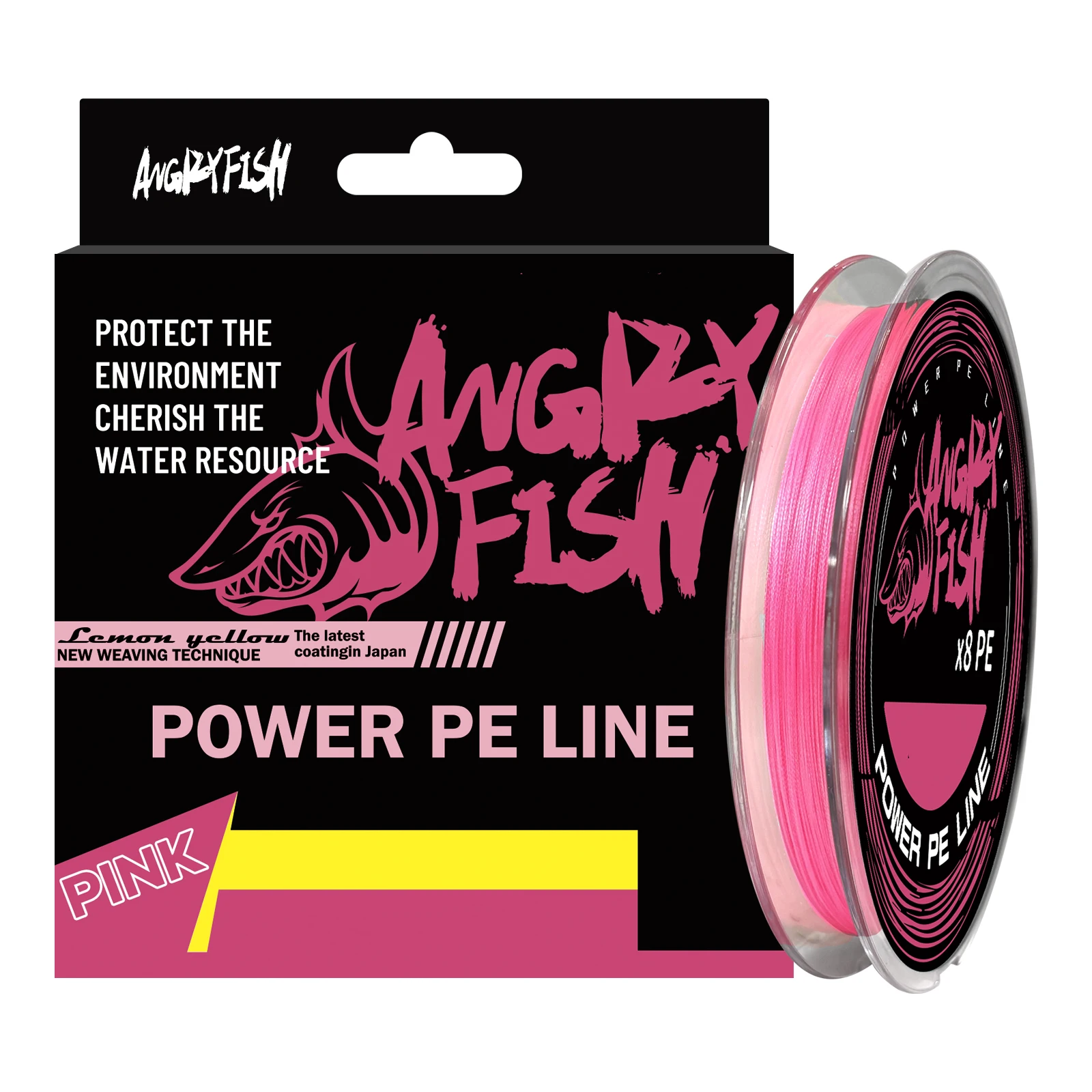 Accesorios de pesca Angryfish Línea de pesca fuerte, línea de pesca trenzada 8x, línea rosa, multifilamento, herramienta de sedal duradera