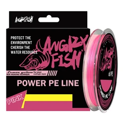 Angryfish Línea de pesca trenzada 8x - multifilamento fuerte rosa