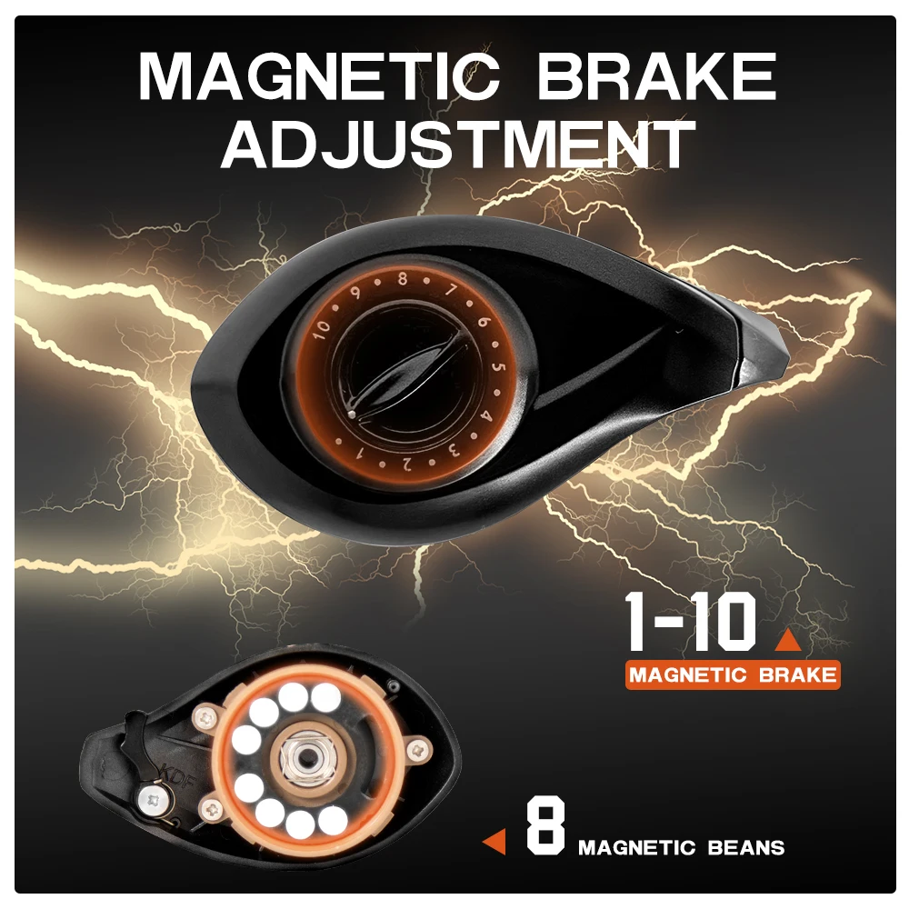 ZUKIBO-carrete de Baitcasting HONGGUANG 149g, arrastre máximo 6 + 1BB, relación de transmisión de 5kg, 7,3: 1, carrete de pesca de alta velocidad para lubina, agua salada, Baitcaster - imagen 4