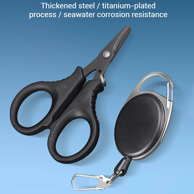 Cortador de línea rápida de nudo rápido para pesca, cortaúñas para moscas con revestimiento de titanio, tijeras de pesca de acero inoxidable, cortador - imagen 2