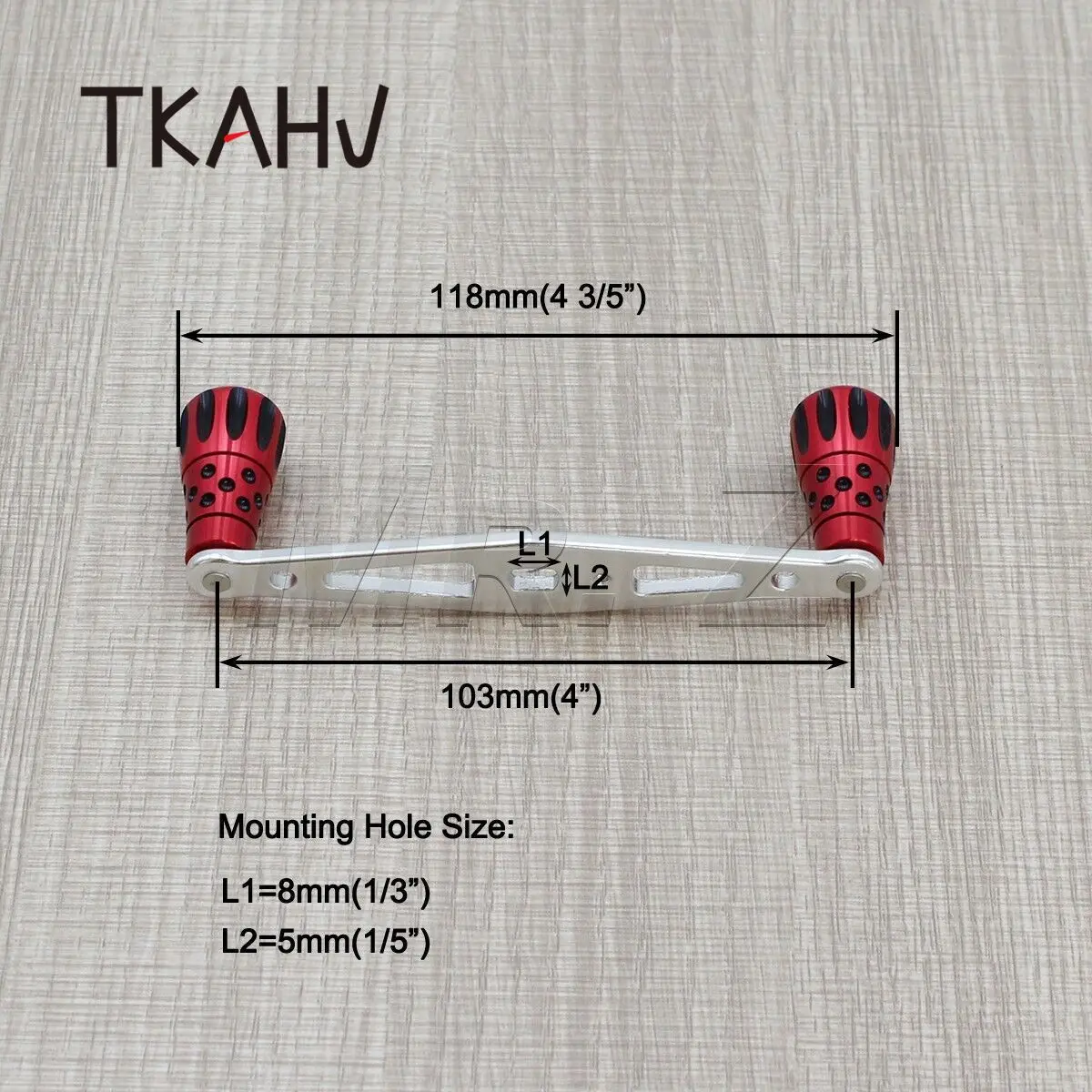 TKAHV-mango de carrete de pesca Baitcasting, 103mm, para Abu Pro Max Daiwa Tatula Shimano Tranx, perillas CNC plateadas y rojas de perfil bajo - imagen 3