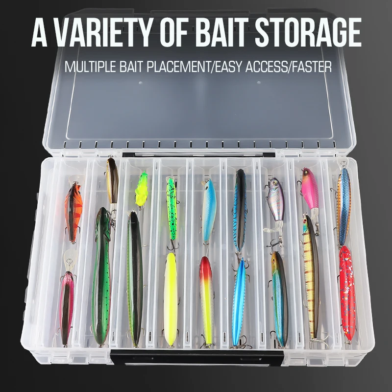 TAIYU 10/14/18 Compartment Double Sided Large Fishing Tackle Box for Storage Big baits Sea Fishing Lure High Quality Fishing Box - imagen 4