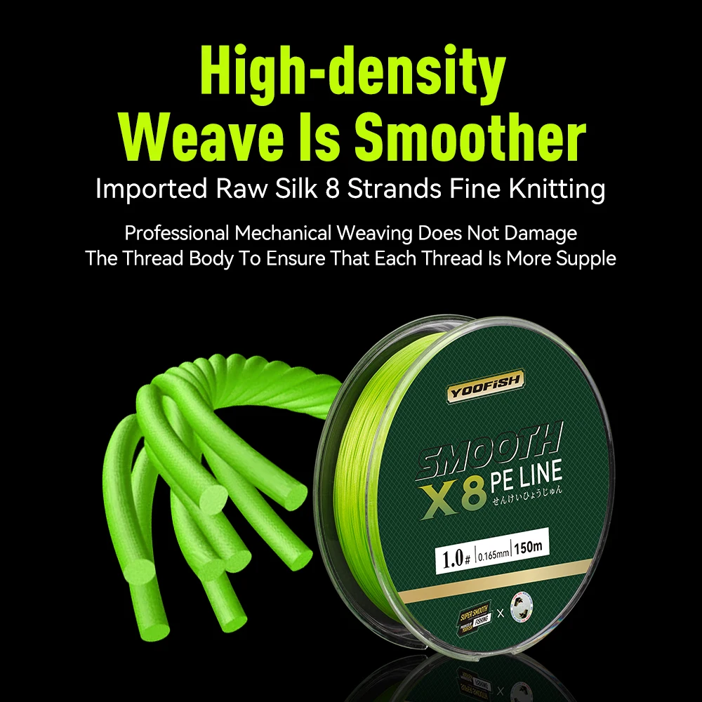 Micro líneas de pesca de 8 hebras trenzadas PE, multifilamento duradero de 150m, alambre de pesca con mosca, hilo de pescar japonés suave y fuerte 8X - imagen 3