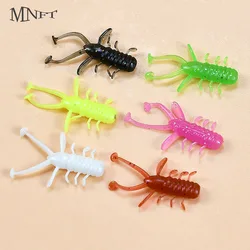 Señuelo de pesca suave Micro gusano colorido, 24 Uds., 30mm, TPE, flotante, plástico de silicona, Swimbait, Softbait para atrapar caballos y caballos