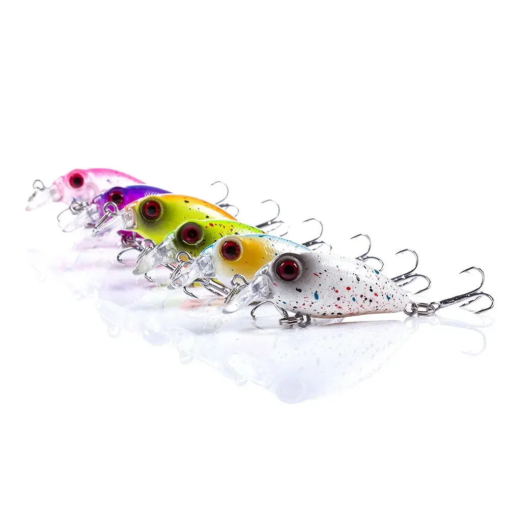 Señuelos de pesca de 40MM y 2,5G, cebo de buceo profundo poco profundo, Crankbait, cebos duros oscilantes para lubina, trucha, agua dulce y salada - imagen 4
