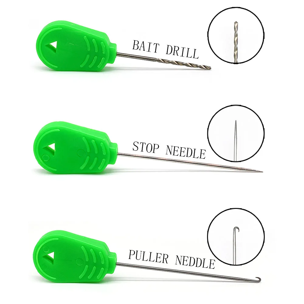 MNFT 3 unids/set aparejos de pesca de carpa Kit de agujas de cebo aparejos de taladro Kit de herramientas de aparejo línea de pesca equipo de atado de moscas - imagen 4
