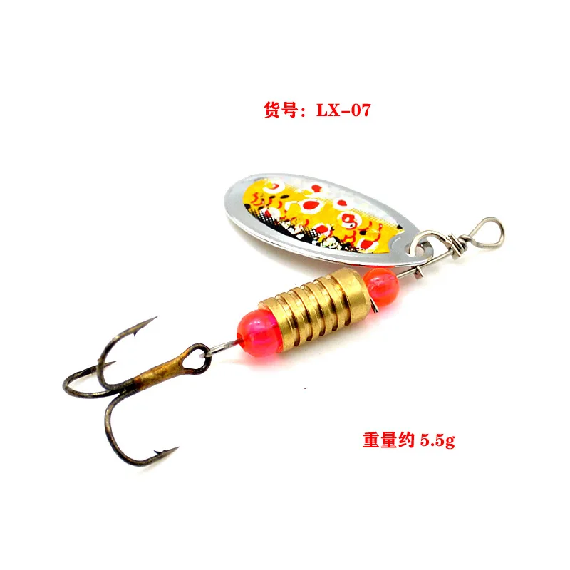 Testar-Juego de señuelos de pesca con hilandero manual, cuchillas giratorias de Metal y cuentas brillantes, cebo ultraligero de hundimiento lento para pesca en río Creek - imagen 3