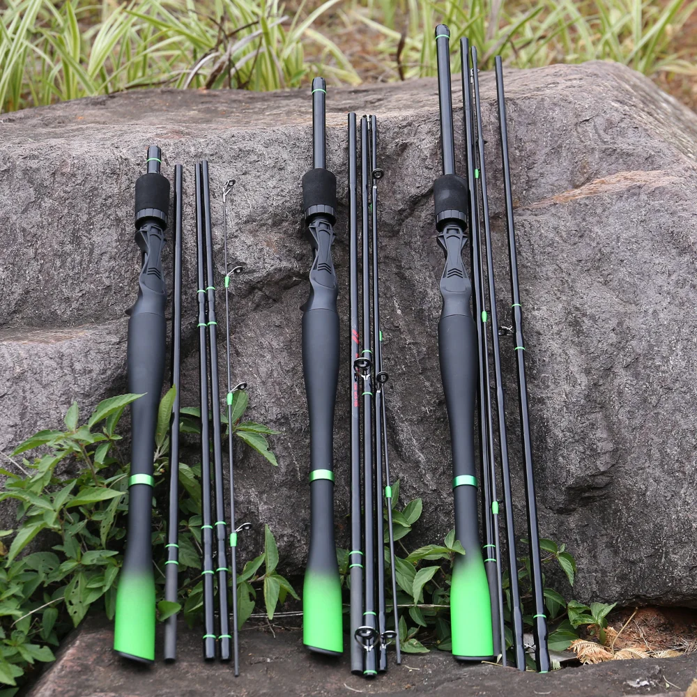 Caña de pescar giratoria Sougayilang, cañas de fibra de carbono de 5 secciones, arrastre máximo de 1,8 m-2,4 m, cañas de pescar de 6,6 lb para pesca en agua dulce - imagen 5