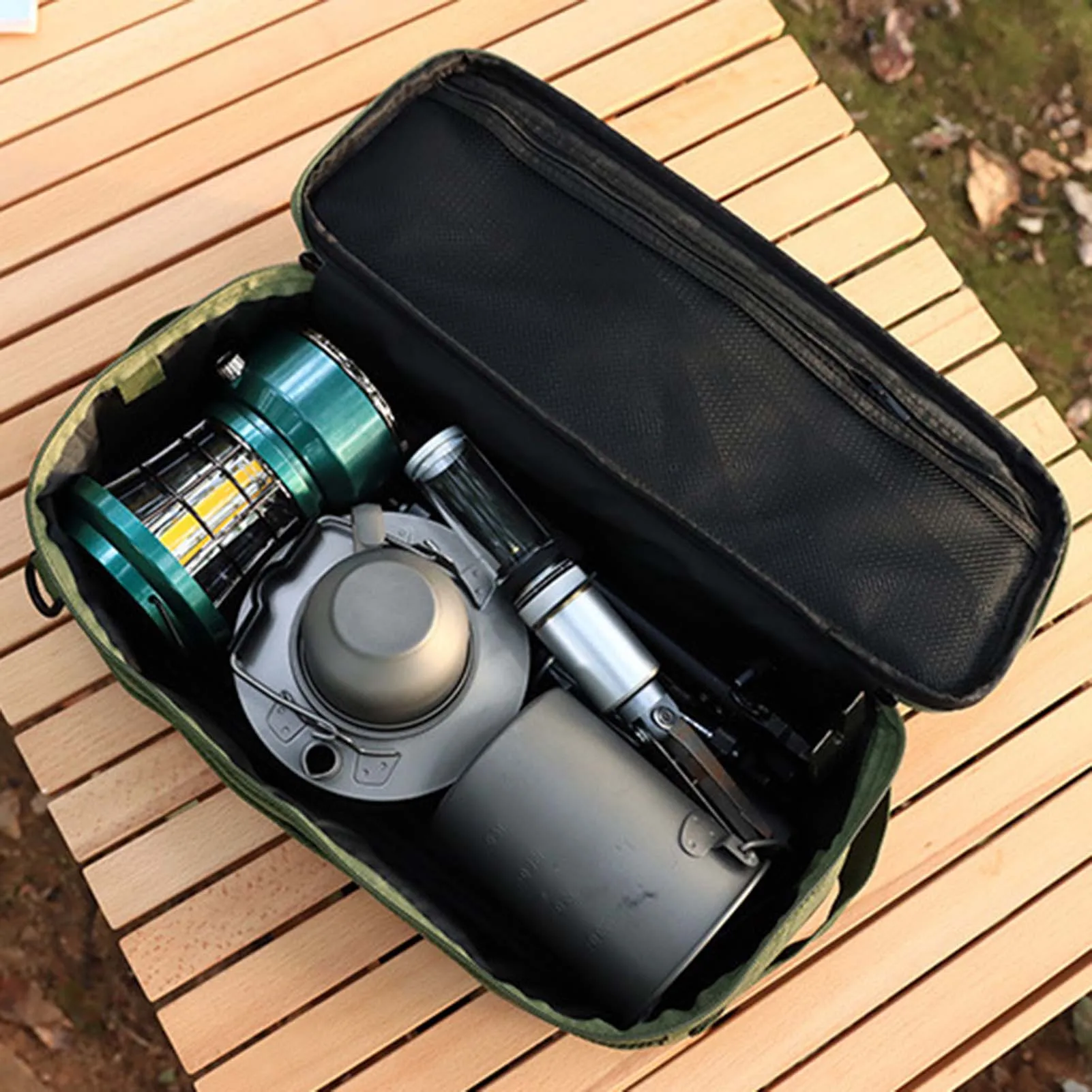 Bolsa de almacenamiento para equipo de acampada, bolsa organizadora para utensilios al aire libre, estacas, estufa, utensilios de cocina, accesorios, Estuche de transporte portátil - imagen 3