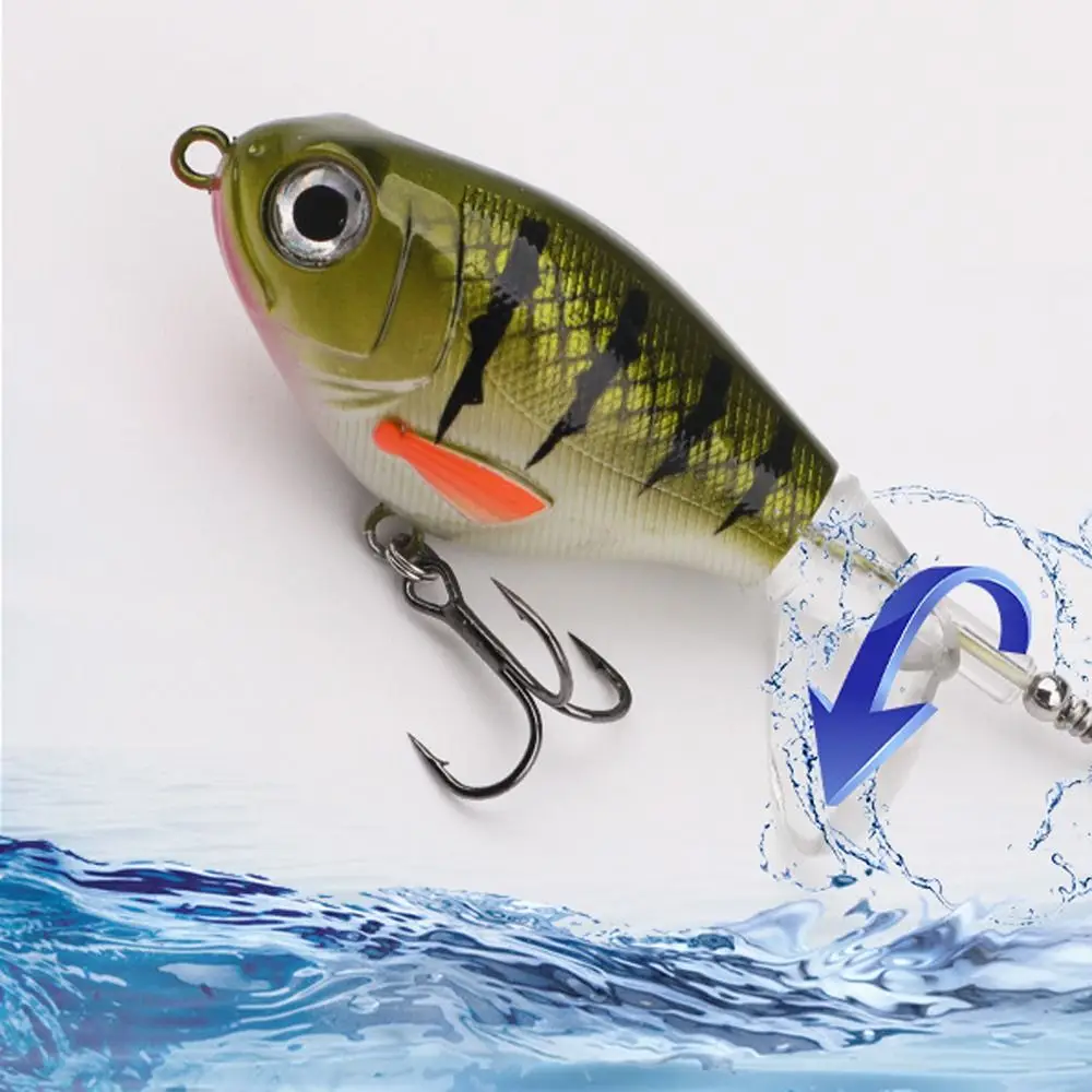 Señuelos de Pesca con ojo 3D, cebo de pesca de plástico flotante Mino giratorio, 11,5g/16g con 2 anzuelos triples, Topwater - imagen 4