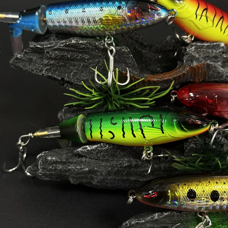 Señuelo de pesca Topwater de 14g y 90mm, cebo Artificial Whopper Popper duro, superficie trasera giratoria suave, Swimbait, suministros de pesca - imagen 3