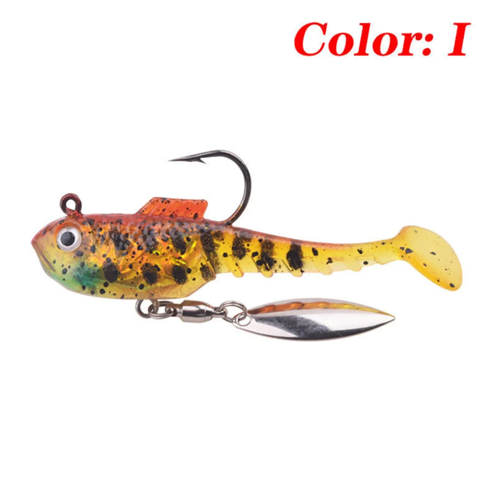 Cebo suave con cuchara giratoria, señuelo de pesca de agua salada, 70mm, 11,5g, plantilla de sábalo, Wobblers, señuelos artificiales de silicona, Leurre de carpa lubina - imagen 5