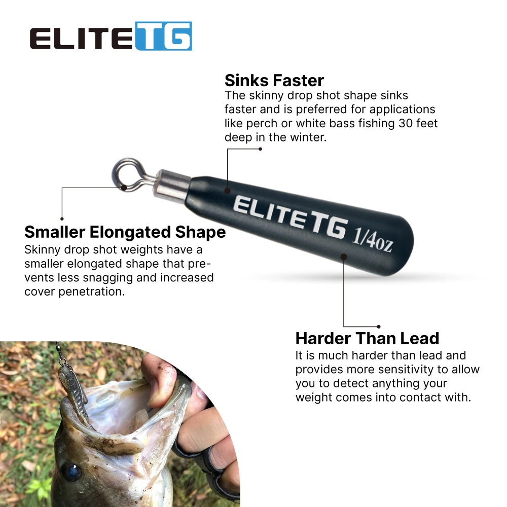 Elite TG 10 Uds. Anzuelos de aparejo gratis para pesca de lubina, pesas ajustadas de tiro caído, 3,5g ~ 28g, señuelo Bluegill Wrasse Crappie, tackel de señuelo de pesca - imagen 4
