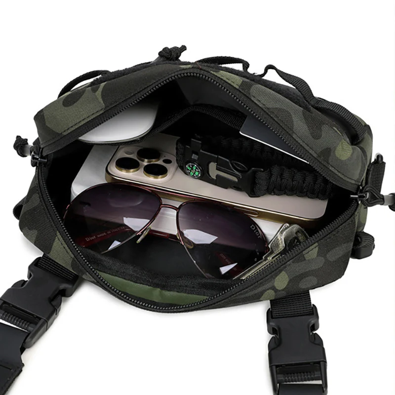 Bolsa de pecho táctica para hombre, señuelo de pesca, mochila Molle, chaleco, bolsa de aparejo, escalada al aire libre, Camping, senderismo, ciclismo, riñonera deportiva - imagen 4