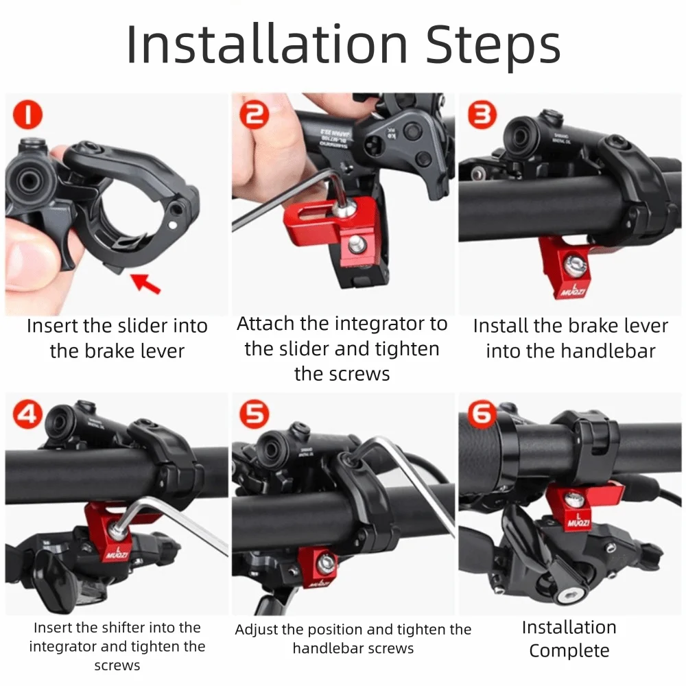 Adaptador de palanca de cambios de bicicleta de aleación de aluminio, adaptador integrado de palanca de cambios Universal negro, rojo y dorado, montaje DIY