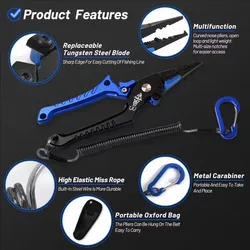 Alicates de pesca multifunción aluminio para jigging y agarre labio