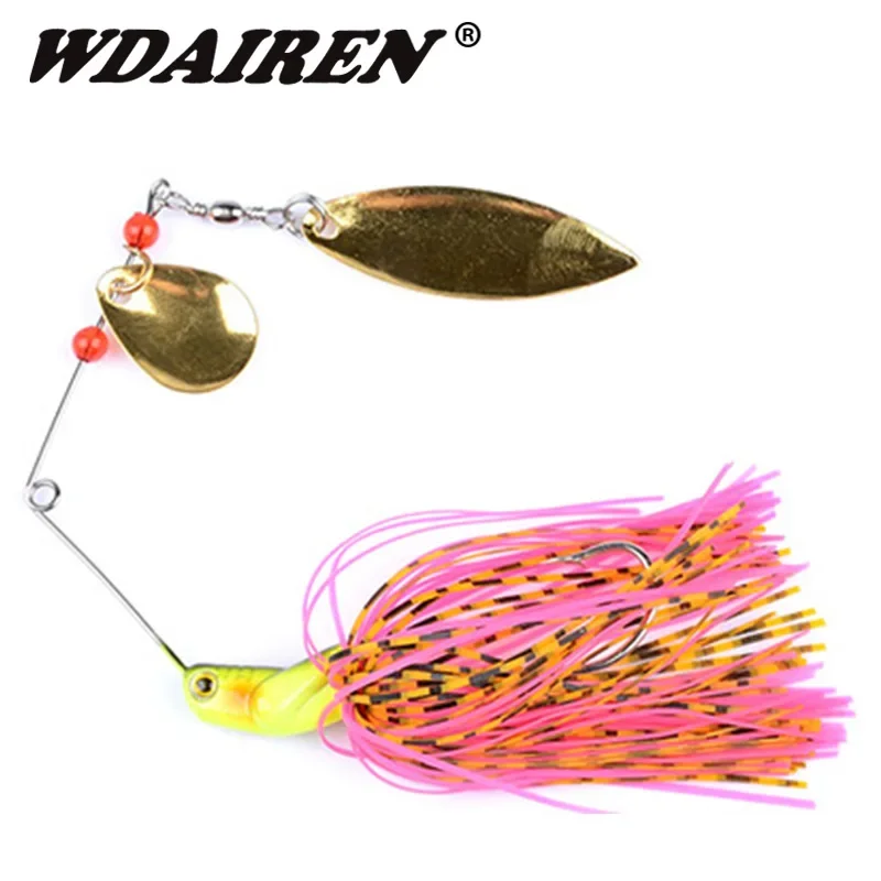 Cebo giratorio con lentejuelas, anzuelo con cabeza de plomo, falda de silicona, Swimbait, Lucio, lubina, aparejos de Pesca, 1 ud.