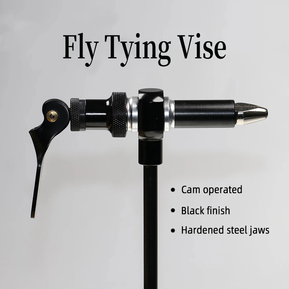 WIFREO-morsa para atar moscas con abrazadera C, herramientas de seguridad, gancho de pesca, tornillo de atado giratorio con hilo de atado de mandíbula endurecida de acero - imagen 4