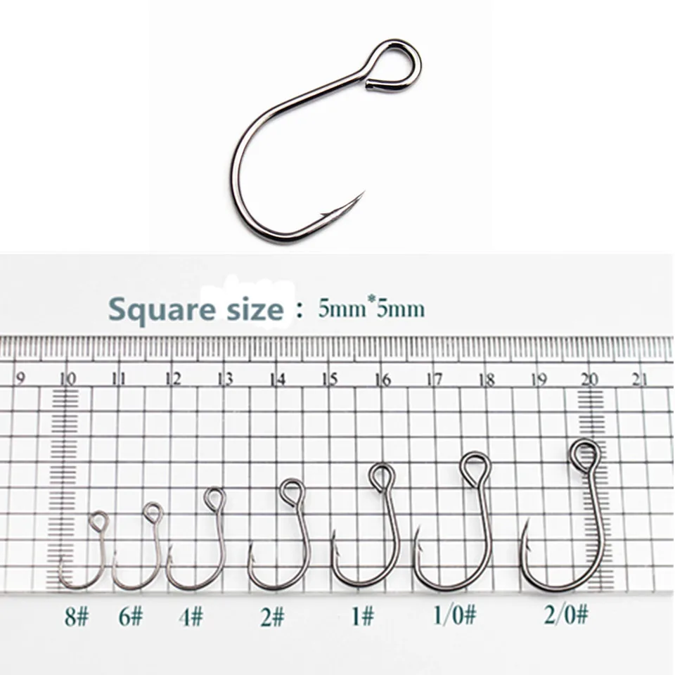 Anzuelos de pesca 20 piezas, anzuelos en línea de acero de alto carbono para agua salada - imagen 5