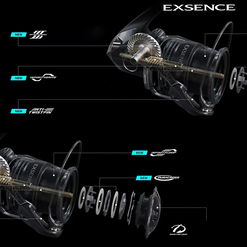 SHIMANO 2025 nuevo carrete giratorio ligero EXSENCE 180-225g 11 + 1 MGL INFINITY ANTI-TWIST carrete de pesca resistente al desgaste - imagen 3