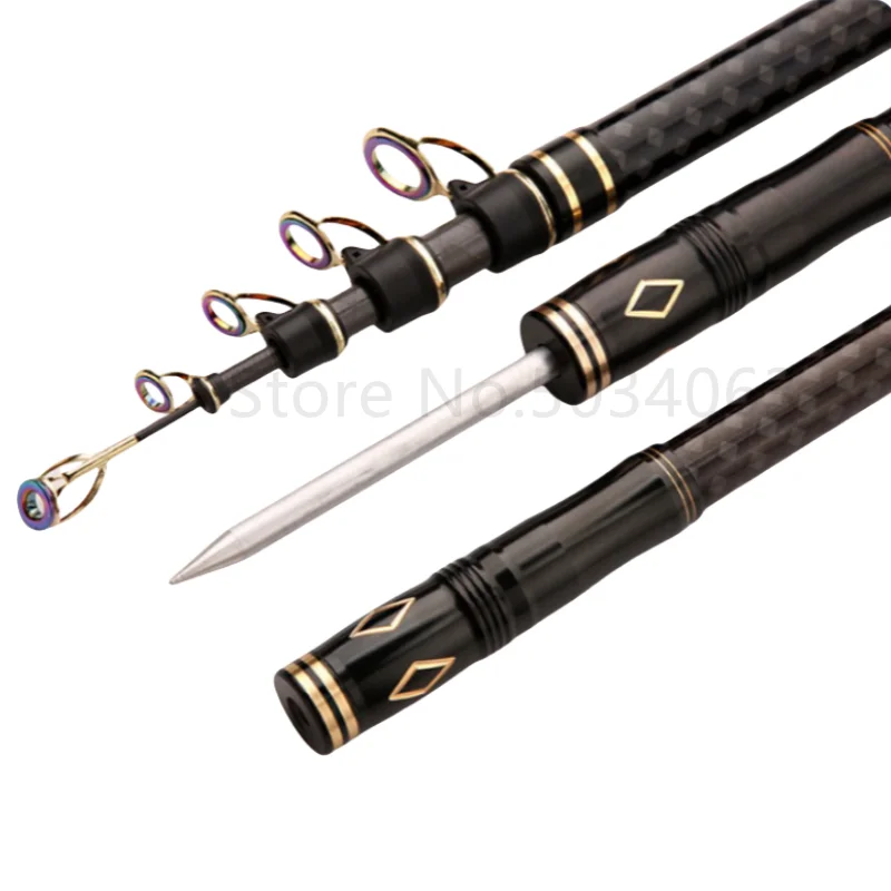 Caña de pescar telescópica de 2,1 m, 2,4 m, 2,7 m, 3,0 m, caña de natación de alto carbono, fuerza de rotación, 10-250g, caña de alimentación de largo alcance - imagen 5