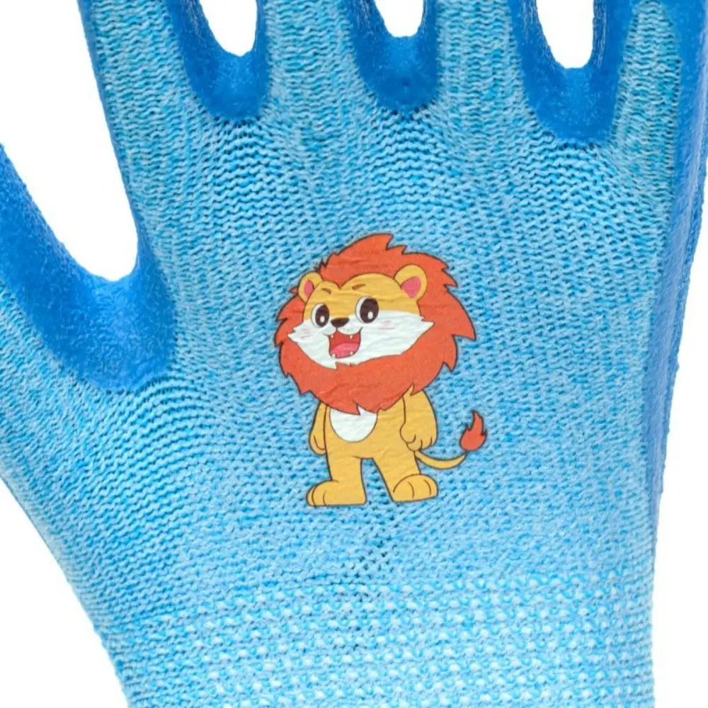 Guantes de trabajo multiusos con dibujos de animales, guantes recubiertos de látex rosa, azul y amarillo, manoplas protectoras gruesas resistentes al desgaste - imagen 4