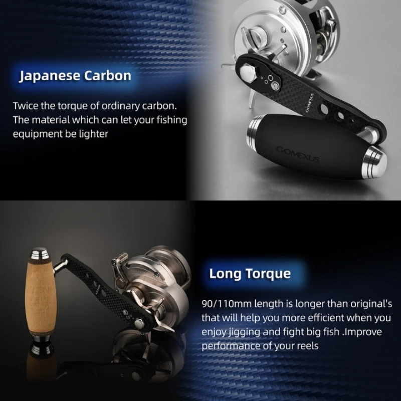 Mango de Jigging Gomexus para Shimano Ocea Jigger Conquest Daiwa Saltiga BJ mango de carrete Fuego CT Baitcasting LC-D 90-110MM - imagen 4