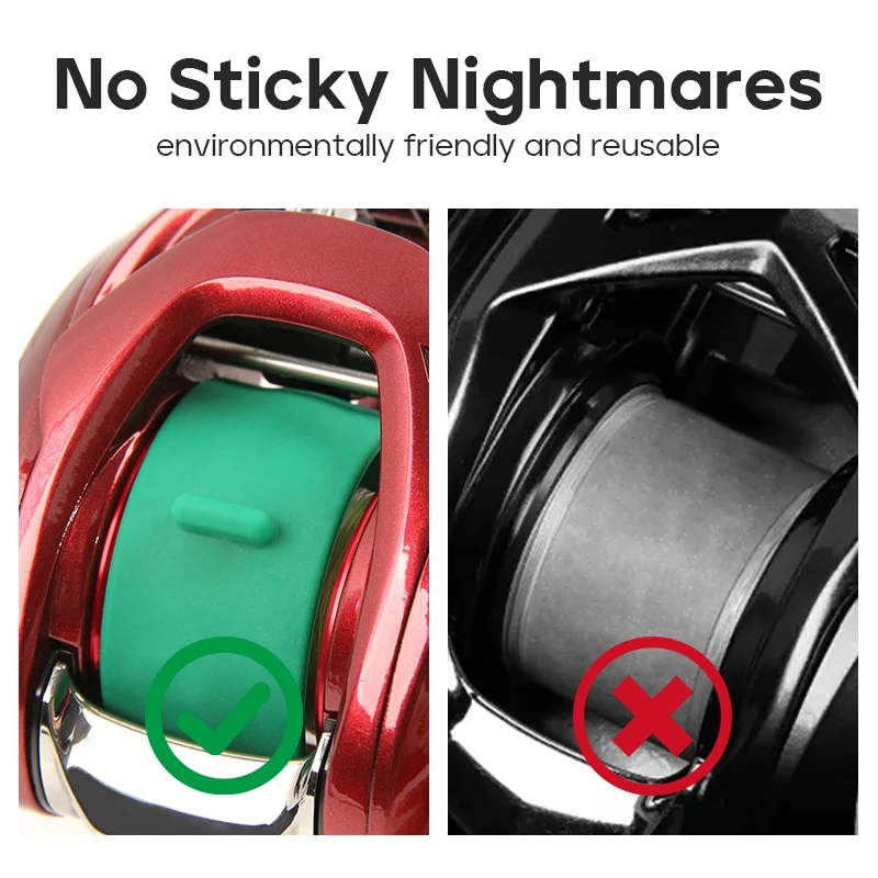 LETOYO-tapón de carrete de silicona reutilizable, productos de pesca, soporte de línea de carrete, hebilla, accesorios de pesca, carrete de Baitcasting, carrete giratorio - imagen 4