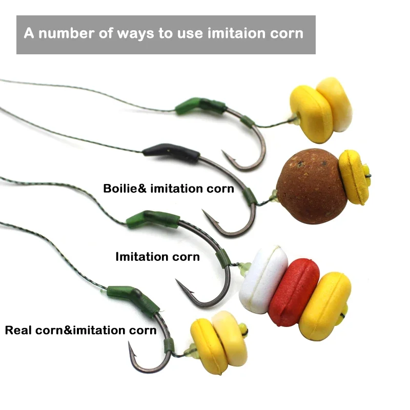 15 Uds. Cebo de pesca de carpa, cebo falso de imitación de maíz, Boilies de cebo de maíz flotantes emergentes para aparejos de carpa, accesorios de aparejos alimentadores - imagen 5